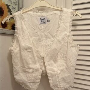 White Lace Trim Vest by Princess Polly